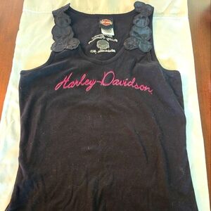 Harley Davidson tank, size M, black and pink